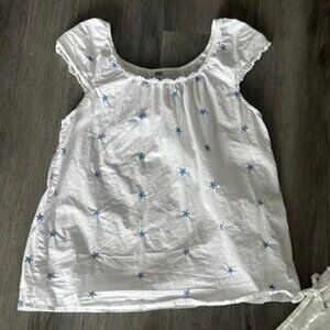 White Romance Pajama Top